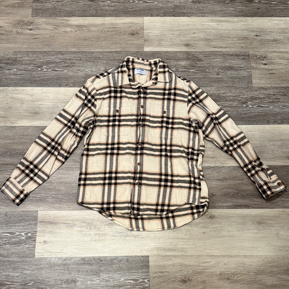 Old Navy flannel men’s medium M Plaid Button-Up Shirt